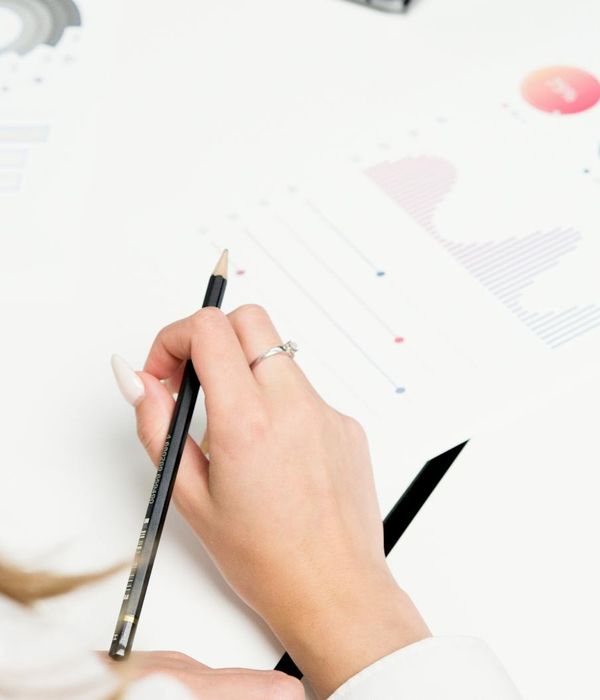 Professional woman researcher conducting strategic business analysis and market research